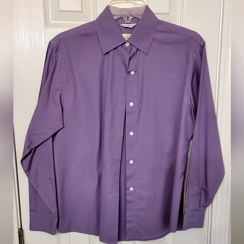 Sz 4 TALBOTS Wrinkle Resistant Button Up Blouse Long Sleeve Shirt Top Career